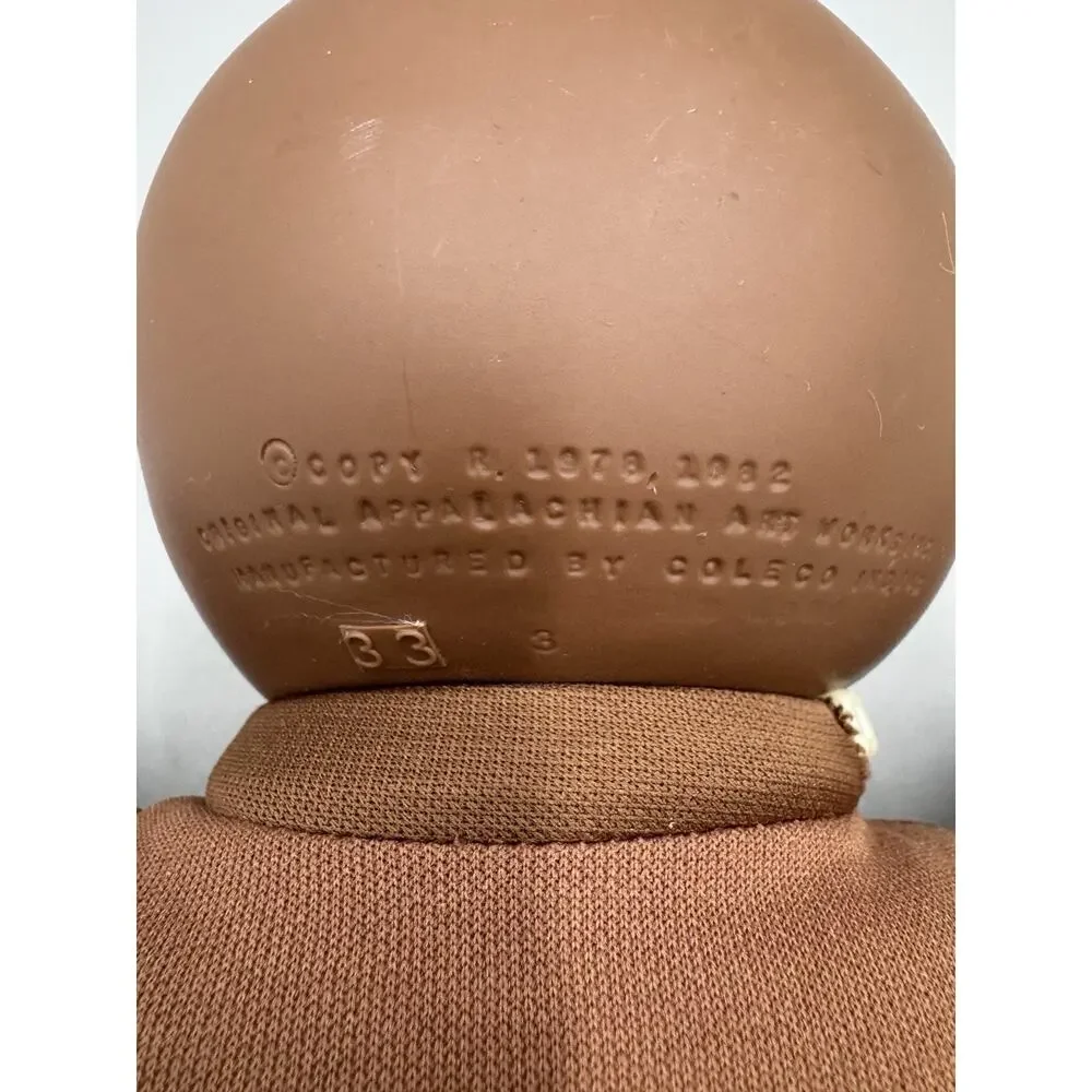 Vintage Cabbage Patch Kids African American Doll Bald Brown Eyes
